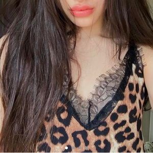 Cheetah print Lacey tank